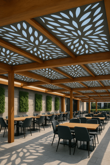 Celosía decorativa geométrica árabe en acero, madera o acero inoxidable - Imagen 2